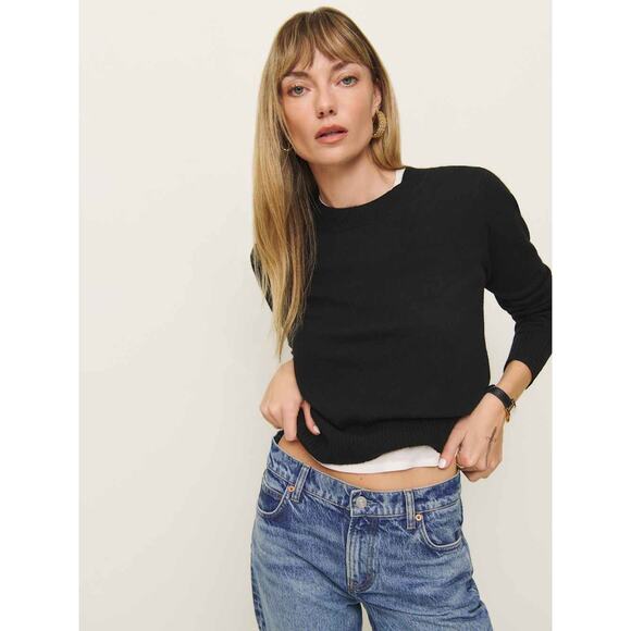Reformation Dana Cashmere Crew Sweater - XS - Picture 1 of 6